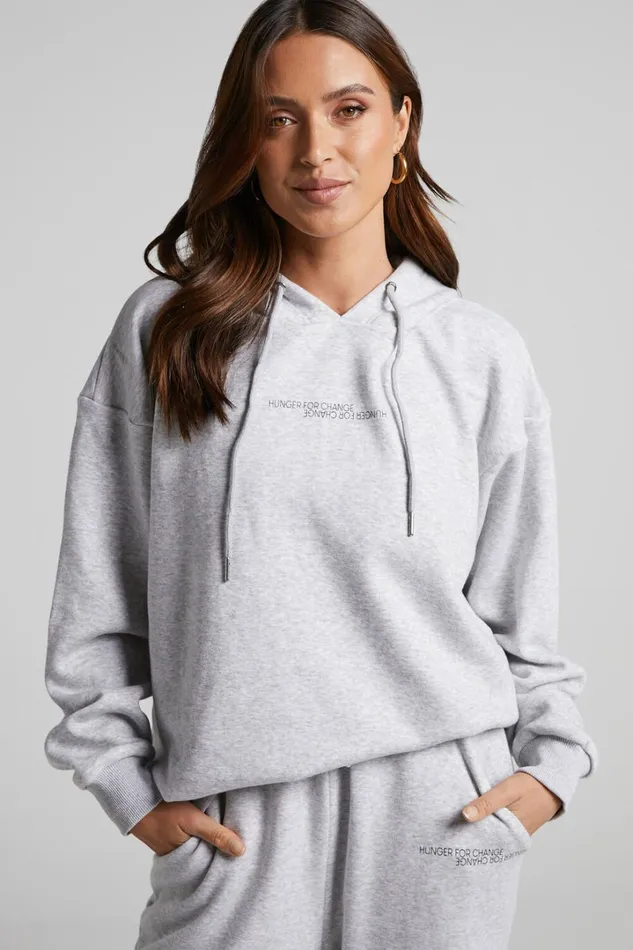 The Hunger Project X Showpo 8211 THP Hoodie In Grey Marle Women Showpo Activewear