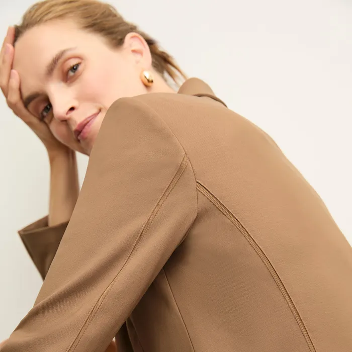 The Yasmine Blazer 8211 Wool Twill Camel Jackets M M LaFleur Women