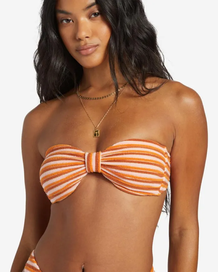 Tides Terry Betty Bandeau Bikini Top Multi Women Billabong Bikinis