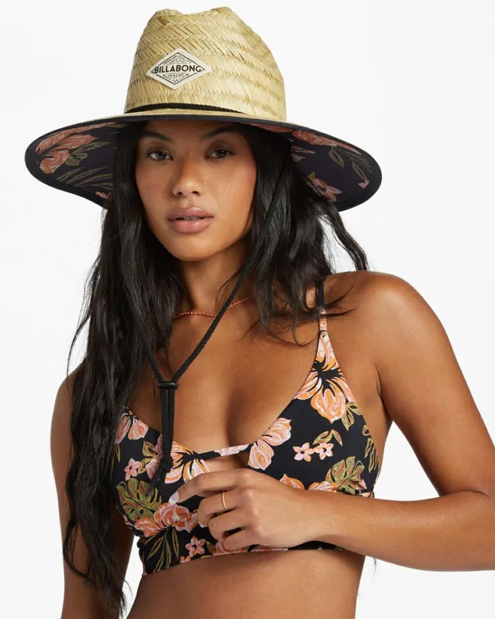 Tipton Straw Lifeguard Hat Black Pebble 2 Women Billabong Hats and Beanies