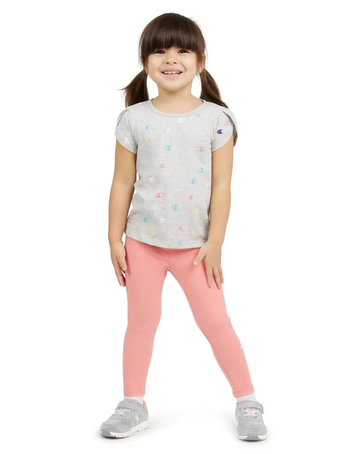Toddler Girls039 Cap Sleeve TShirt and Leggings Set 13034 Grey Heather Kids Champion Pants and Leggings Toddler Girls039 Cap Sleeve TShirt and Leggings Set 13034 Grey Heather Kids Champion Pants and Leggings