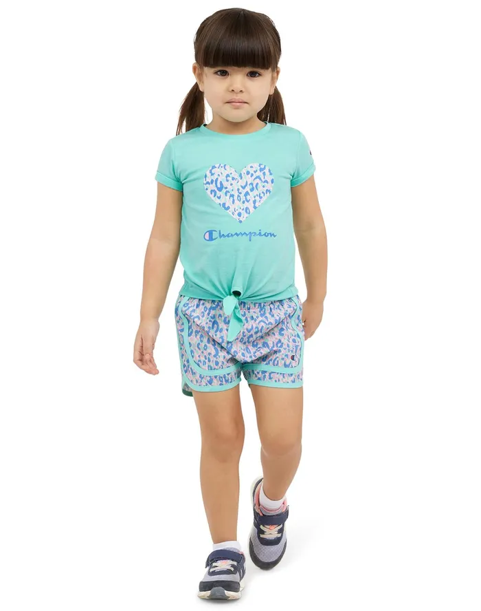 Toddler Girls039 TShirt and Shorts Set Lime Light Kids Champion Tanks and TShirts