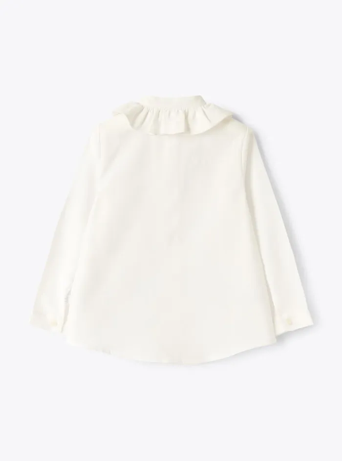 Top And Shirts Girl 216 Il Gufo Shirt With Ruffled Collar