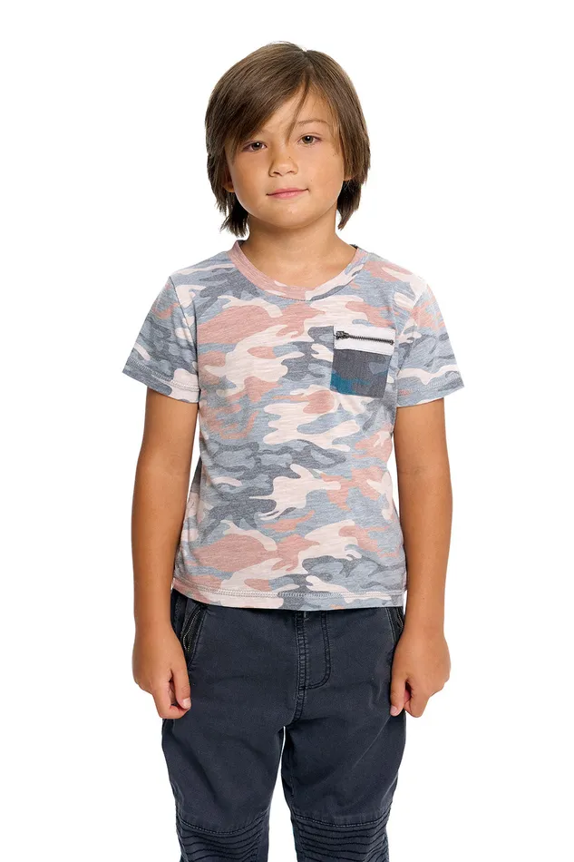 Tops Boys Gauze Jersey Zip Pocket Short Sleeve Tee Chaser Brand