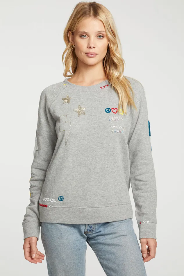 Tops Chaser Brand Womens Happy Peace