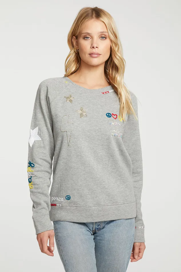 Tops Chaser Brand Womens Happy Peace