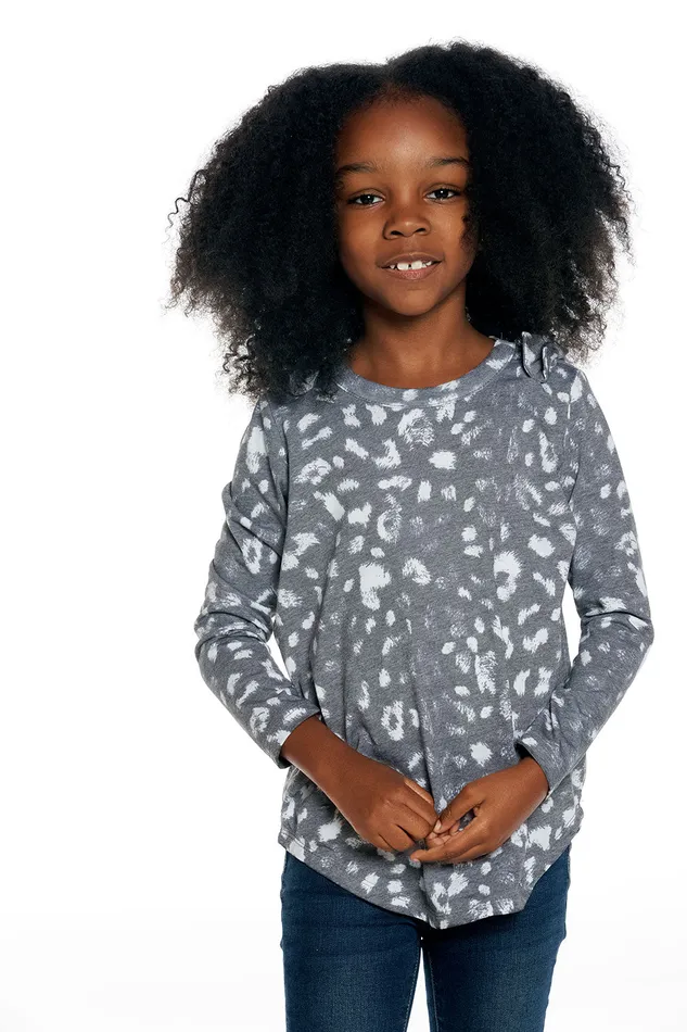 Tops Girls Chaser Brand rPET Vintage Jersey Bow Shoulder Long Sleeve Shirttail Tee