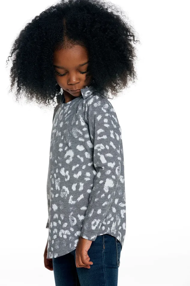 Tops Girls Chaser Brand rPET Vintage Jersey Bow Shoulder Long Sleeve Shirttail Tee Tops Girls Chaser Brand rPET Vintage Jersey Bow Shoulder Long Sleeve Shirttail Tee