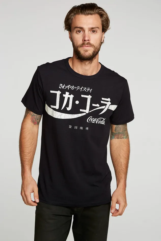 Tops Mens Coca Cola Japanese Logo Chaser Brand