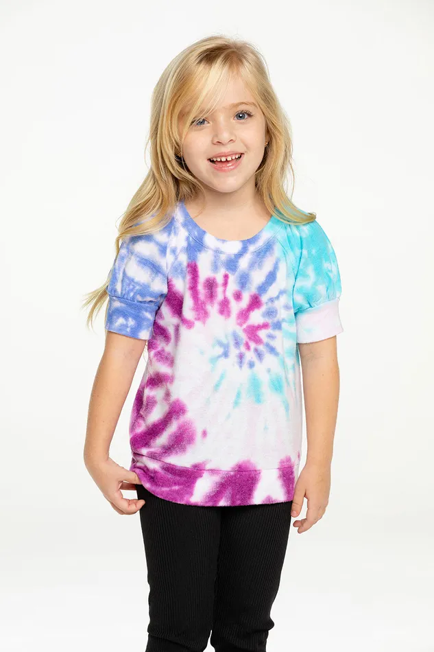 Tops RPET Bliss Knit Puff Short Sleeve Pullover Chaser Brand Girls