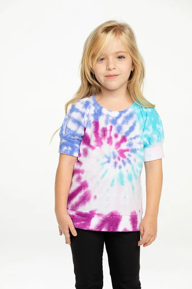 Tops RPET Bliss Knit Puff Short Sleeve Pullover Chaser Brand Girls