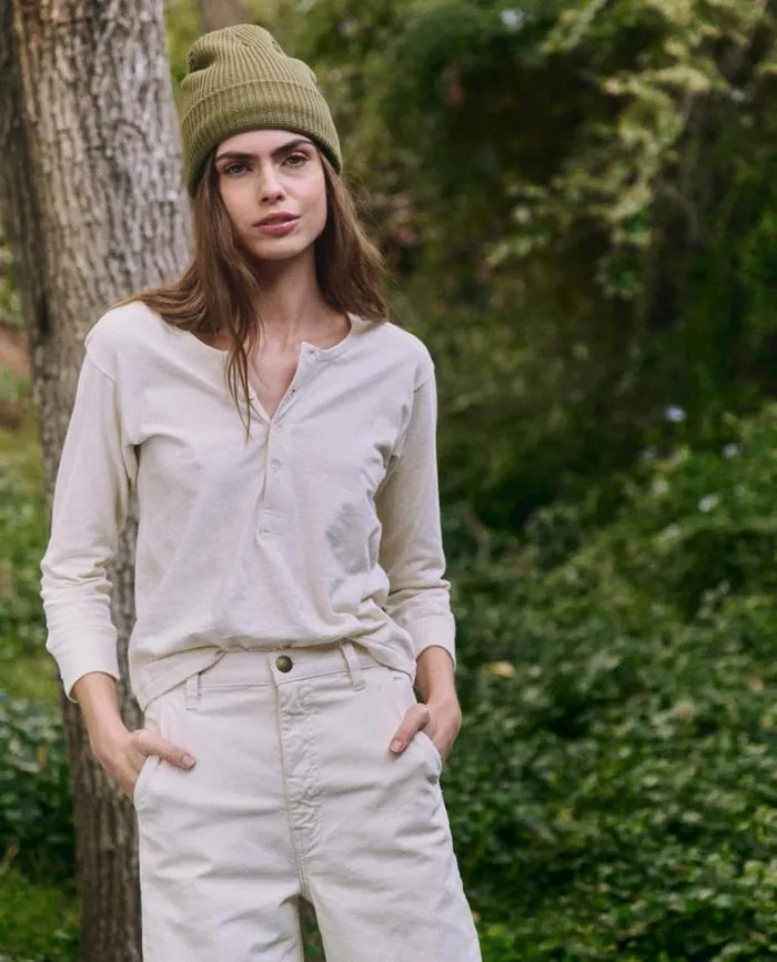 Tops Women039s The Great The Plunge Henley Natural