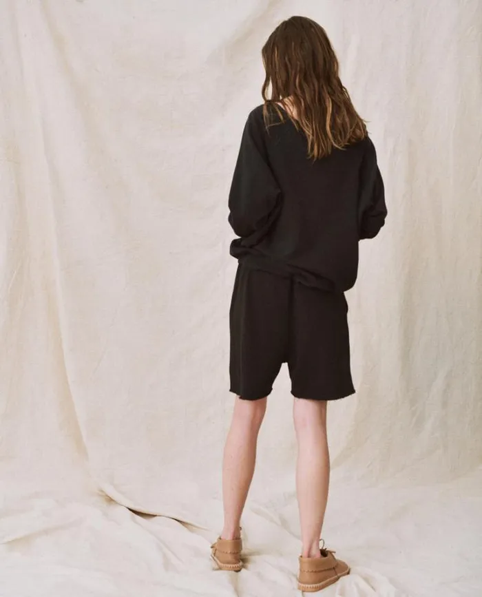 Tops Women039s The Great The VNeck Sweatshirt Almost Black
