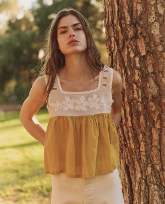 Tops Women039s The Great The Whimsy Top Cream And Straw