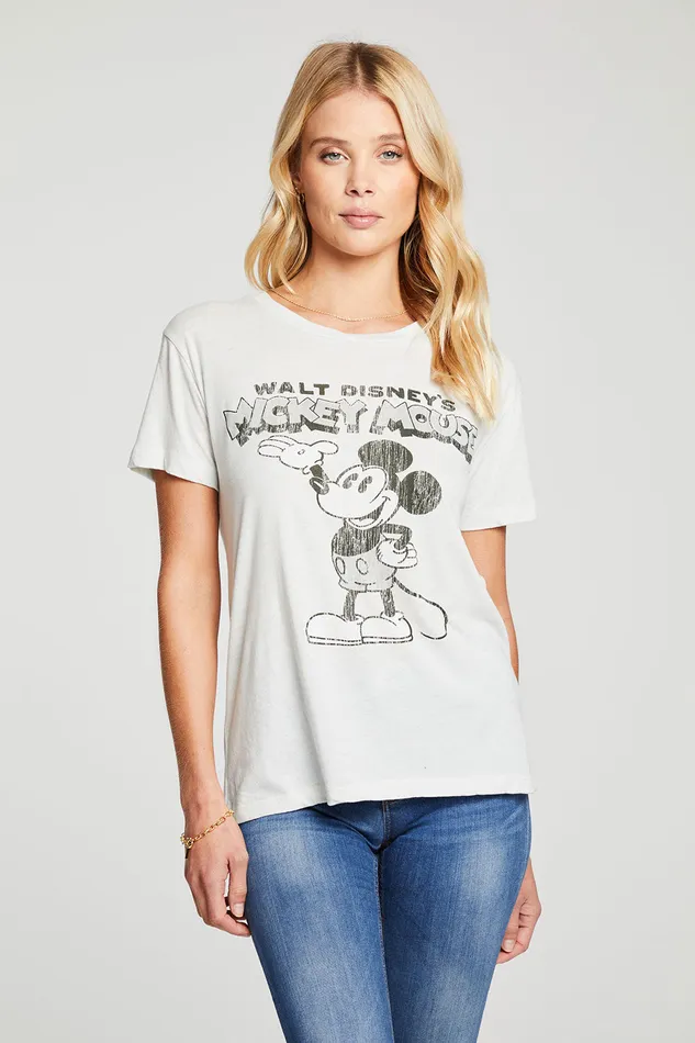 Tops Womens Disney Mickey Mouse Steamboat Willie Chaser Brand
