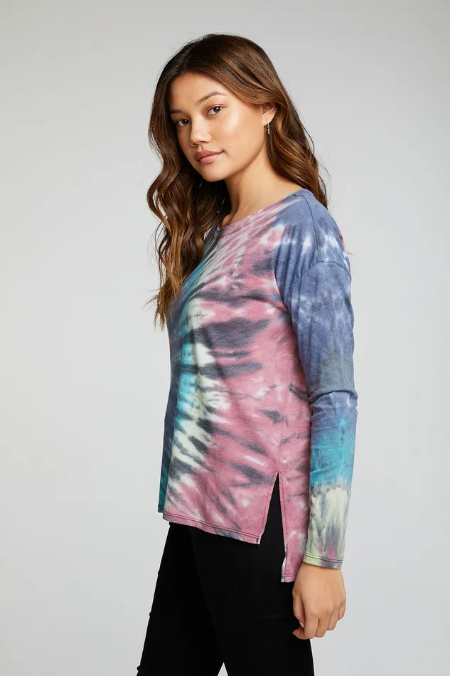 Tops Womens Rpet Vintage Jersey Long Sleeve Drop Shoulder Hi Lo Boxy Tee Chaser Brand
