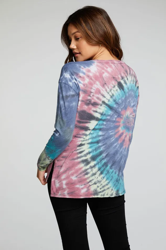 Tops Womens Rpet Vintage Jersey Long Sleeve Drop Shoulder Hi Lo Boxy Tee Chaser Brand