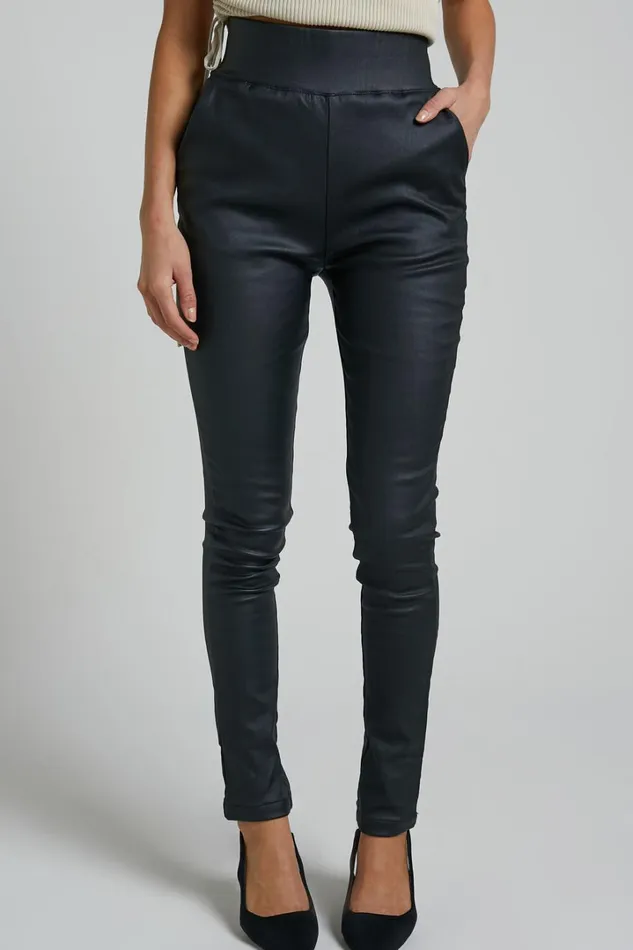 Trinky Pants 8211 Coated Denim High Waisted Skinny Leg Pants In Black Women Showpo Denim