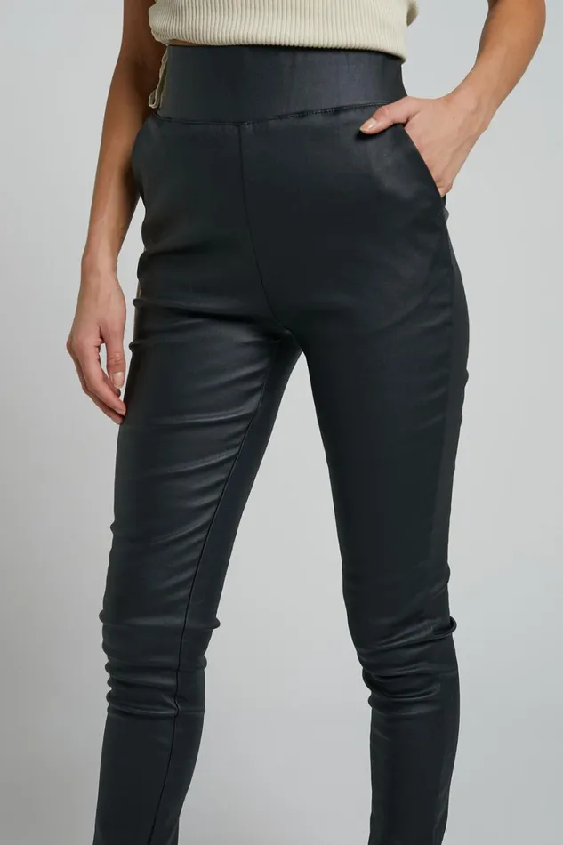 Trinky Pants 8211 Coated Denim High Waisted Skinny Leg Pants In Black Women Showpo Denim