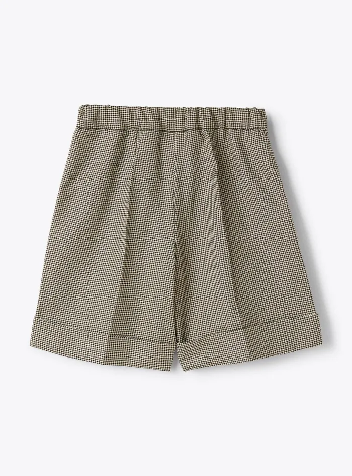 Trousers And Leggings Girl 216 Il Gufo Lurex Houndstooth Bermuda Shorts