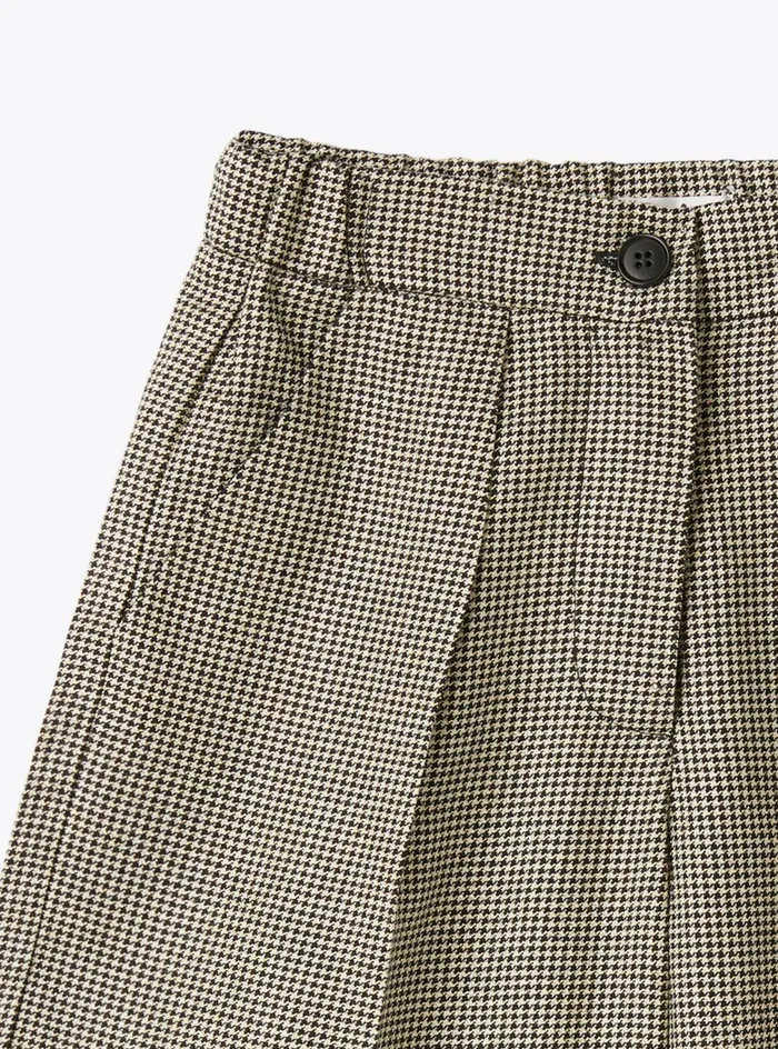Trousers And Leggings Girl 216 Il Gufo Lurex Houndstooth Bermuda Shorts