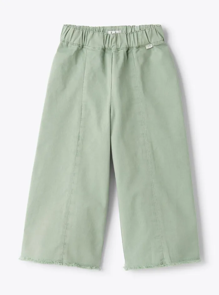 Trousers And Leggings Girl 216 Il Gufo Wideleg Gabardine Pants