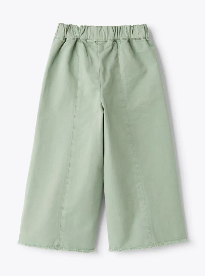 Trousers And Leggings Girl 216 Il Gufo Wideleg Gabardine Pants