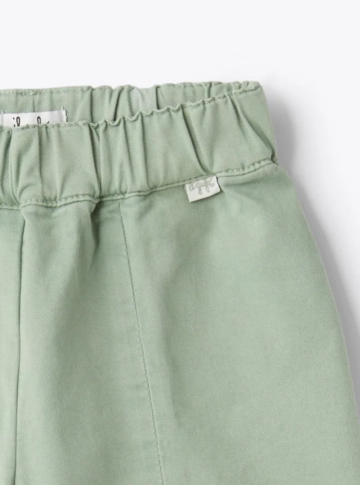 Trousers And Leggings Girl 216 Il Gufo Wideleg Gabardine Pants