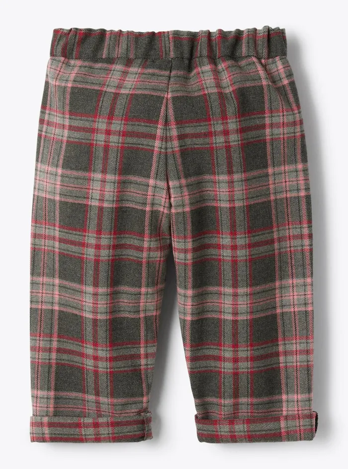 Trousers And Skirts Baby 036 Il Gufo Scots Pattern Technowool Trousers