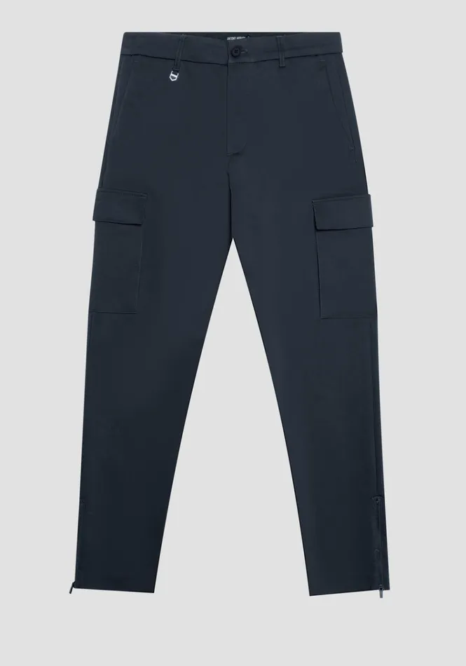 Trousers Men Antony Morato Bjorn Skinny Fit Trousers In Elastic Cotton Blend With Side Pockets And Zip On The Bottom Blue Ink Trousers Men Antony Morato Bjorn Skinny Fit Trousers In Elastic Cotton Blend With Side Pockets And Zip On The Bottom Blue Ink