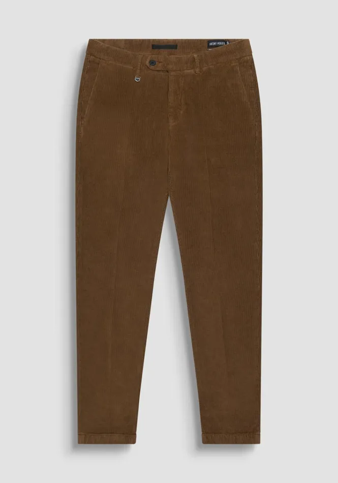 Trousers Men Antony Morato Bryan Skinny Fit Trousers In Corduroy Stretch Cotton Fabric Dark Tobacco Trousers Men Antony Morato Bryan Skinny Fit Trousers In Corduroy Stretch Cotton Fabric Dark Tobacco
