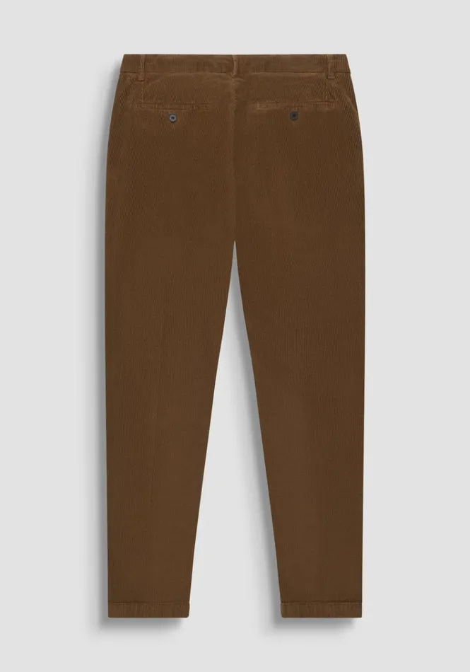 Trousers Men Antony Morato Bryan Skinny Fit Trousers In Corduroy Stretch Cotton Fabric Dark Tobacco
