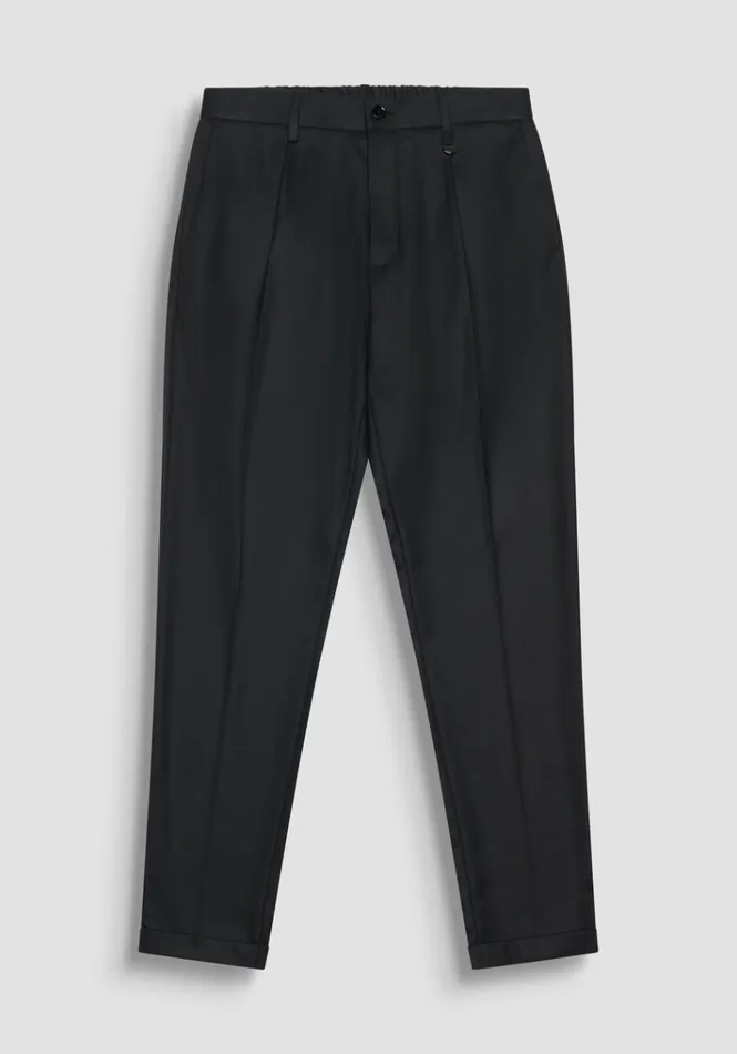 Trousers Men Antony Morato Carrot Fit 034Gustaf034 Black Trousers In Viscose Black