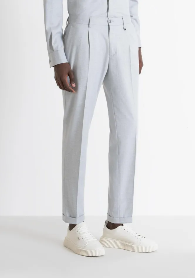Trousers Men Antony Morato Carrot Fit 034Gustaf034 Trousers In Grey Melange Viscose Blend Grey Melange Trousers Men Antony Morato Carrot Fit 034Gustaf034 Trousers In Grey Melange Viscose Blend Grey Melange