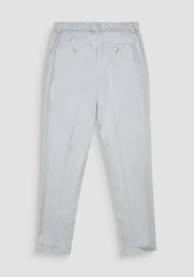 Trousers Men Antony Morato Carrot Fit 034Gustaf034 Trousers In Grey Melange Viscose Blend Grey Melange