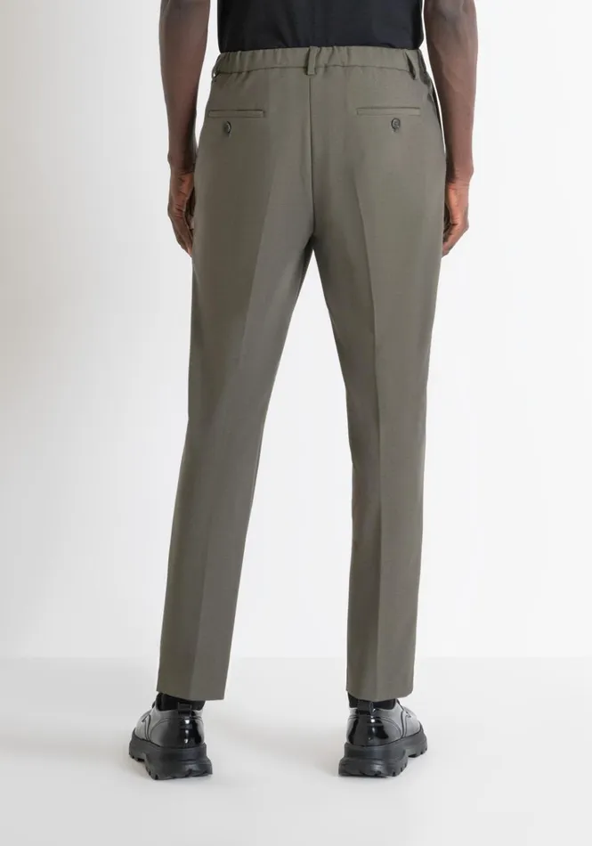 Trousers Men Antony Morato Regular Fit 034Luis034 Green Trousers In Wool Blend Army Green