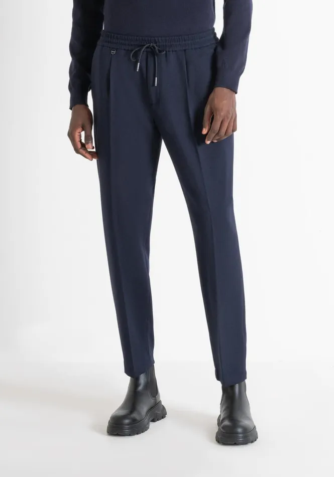 Trousers Men Antony Morato Regular Fit 034Neil034 Trousers In Viscose Blend Blue Ink