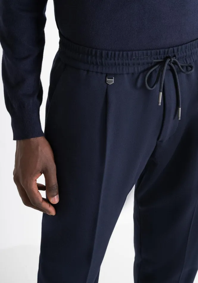 Trousers Men Antony Morato Regular Fit 034Neil034 Trousers In Viscose Blend Blue Ink