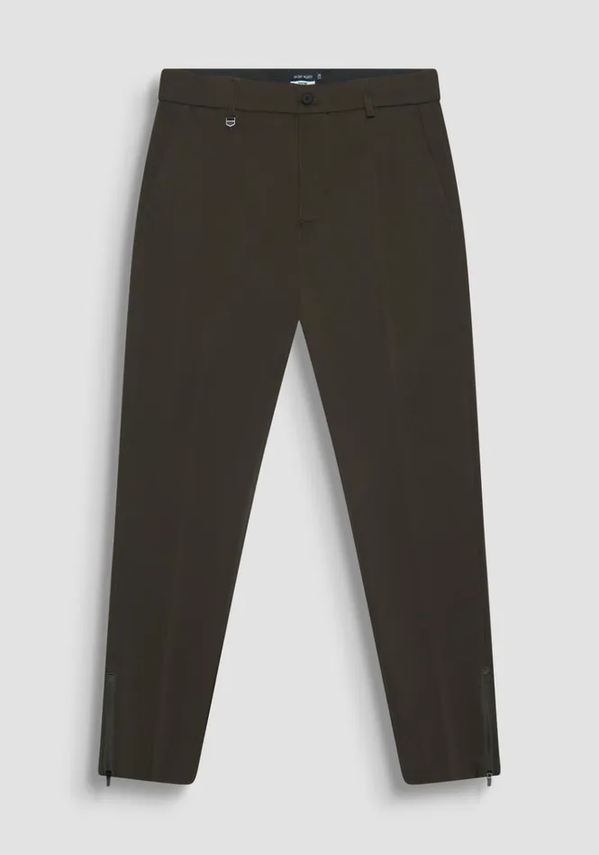 Trousers Men Antony Morato Thom Skinny Fit Stretch Cotton Blend Trousers Dark Olive Green