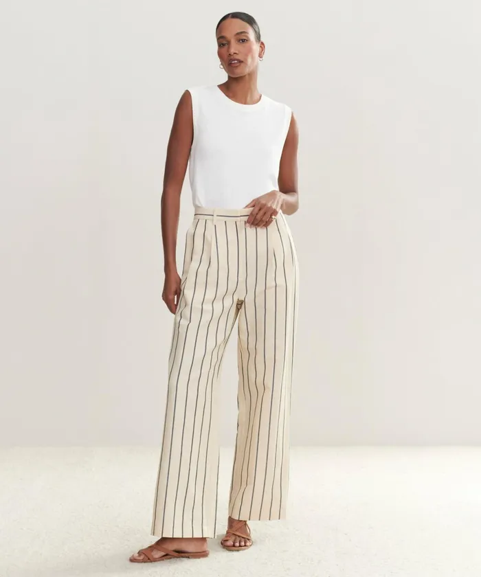Trousers Women Jenni Kayne Jones Trouser Navy Stripe