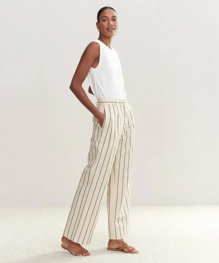 Trousers Women Jenni Kayne Jones Trouser Navy Stripe