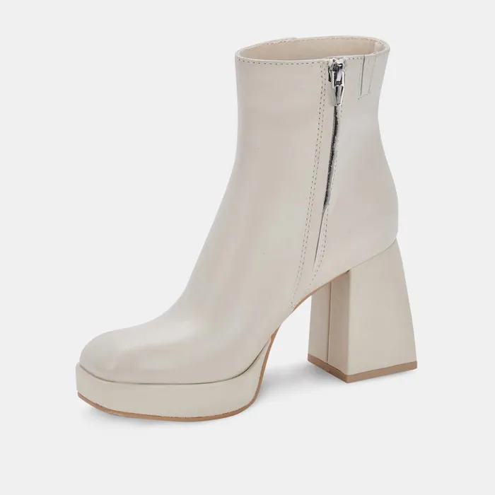 Ulyses Boots Ivory Leather Women Dolce Vita Boots and Booties