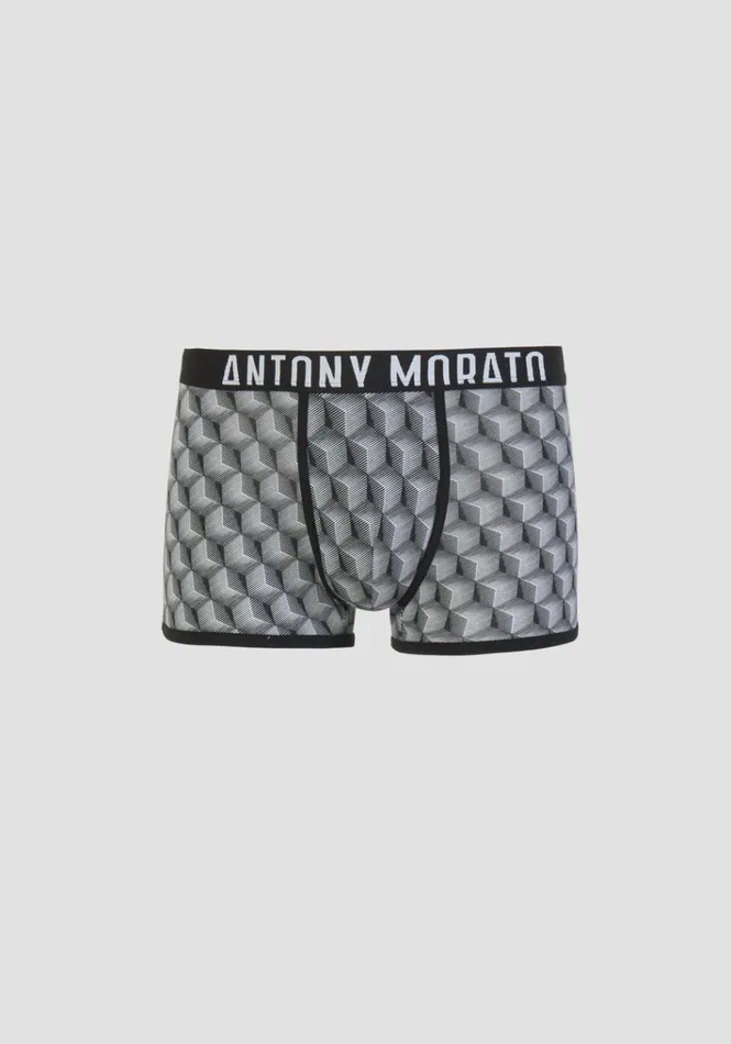 Underwear Men Antony Morato Cotton Boxers With Geometric Print Black