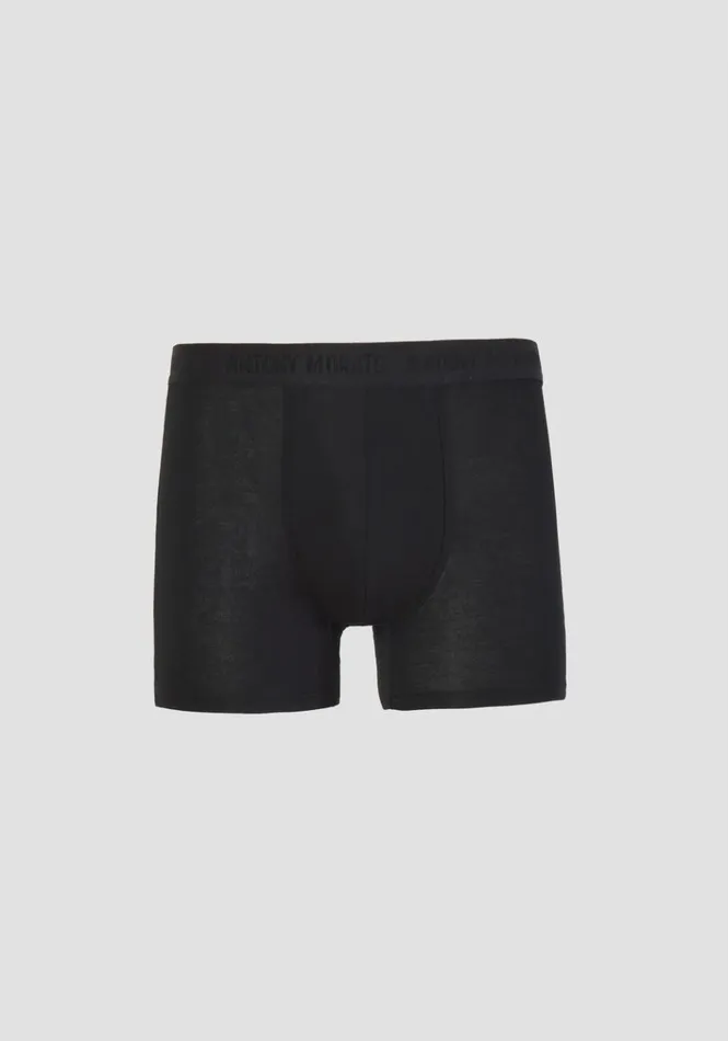 Underwear Men Antony Morato Natural Fibre Boxers With Elastic Waistband Black