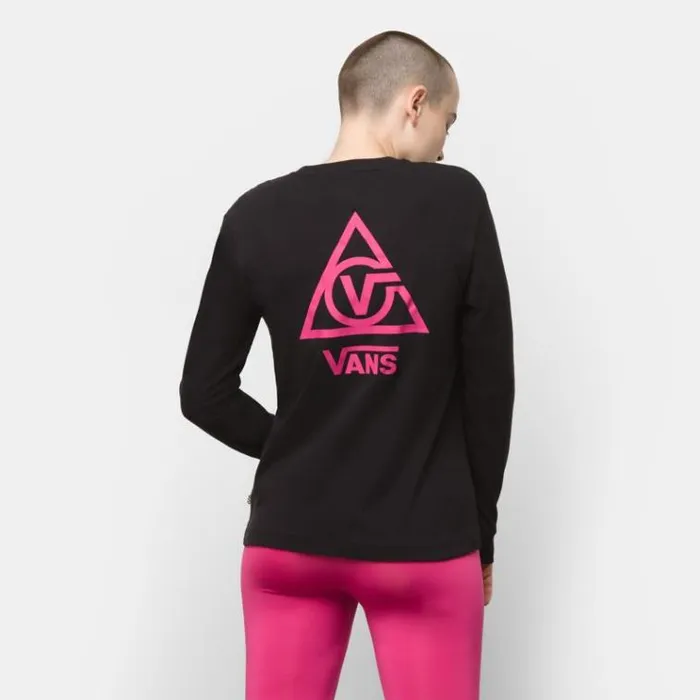 Vans 66 Supply Tri Long Sleeve Boyfriend Tee Black Womens TShirts and Tanks Vans 66 Supply Tri Long Sleeve Boyfriend Tee Black Womens TShirts and Tanks