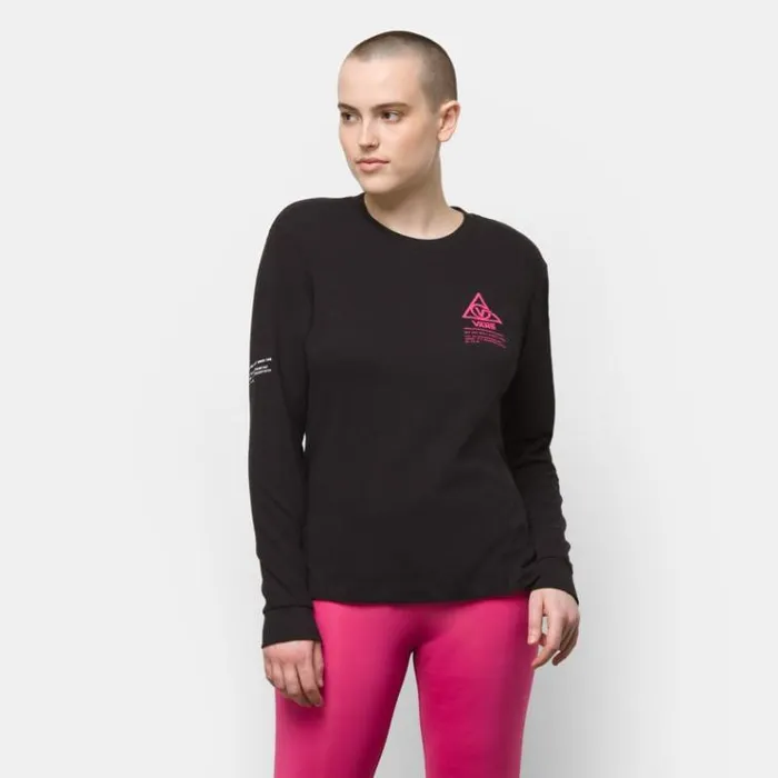 Vans 66 Supply Tri Long Sleeve Boyfriend Tee Black Womens TShirts and Tanks Vans 66 Supply Tri Long Sleeve Boyfriend Tee Black Womens TShirts and Tanks