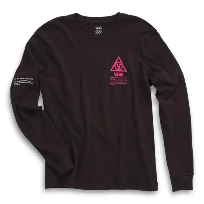 Vans 66 Supply Tri Long Sleeve Boyfriend Tee Black Womens TShirts and Tanks Vans 66 Supply Tri Long Sleeve Boyfriend Tee Black Womens TShirts and Tanks