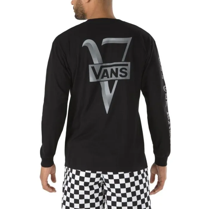 Vans Ave Vintage V Long Sleeve TShirt Black Mens TShirts and Tanks