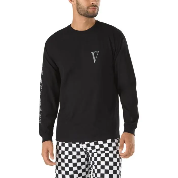 Vans Ave Vintage V Long Sleeve TShirt Black Mens TShirts and Tanks Vans Ave Vintage V Long Sleeve TShirt Black Mens TShirts and Tanks