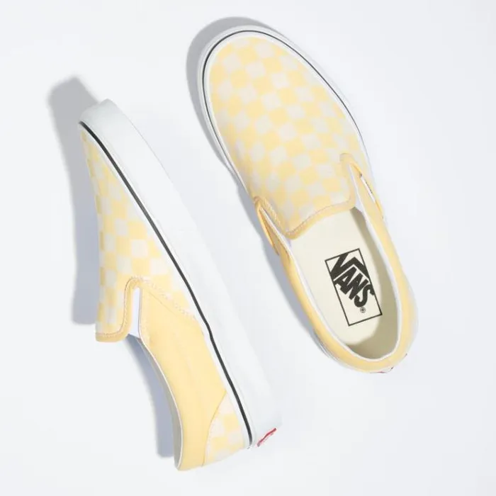 Vans Checkerboard SlipOn Golden HazeTrue White MensWomens Classics Shoes Vans Checkerboard SlipOn Golden HazeTrue White MensWomens Classics Shoes